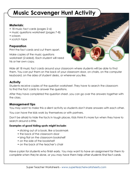 Scavenger Hunts - Music Scavenger Hunt Scavenger Hunts - Music Scavenger Hunt