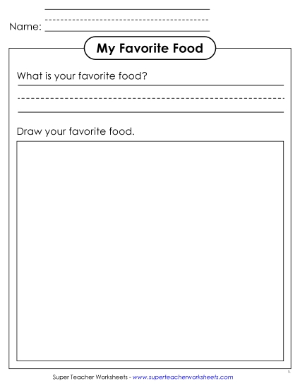 Activities - My Favorite Food (Printable PDF Worksheet)