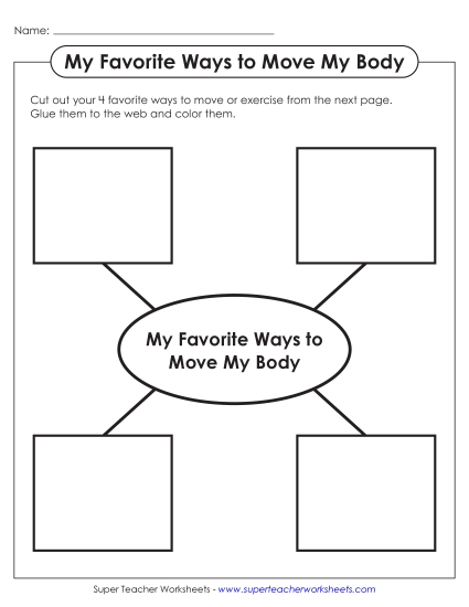 Cut & Glue - My Favorite Ways to Move Web (Printable PDF Worksheet)