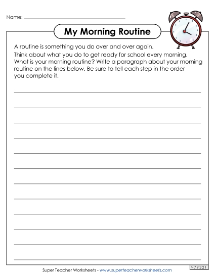 Back-to-School Writing - My Morning Routine Back-to-School Writing - My Morning Routine