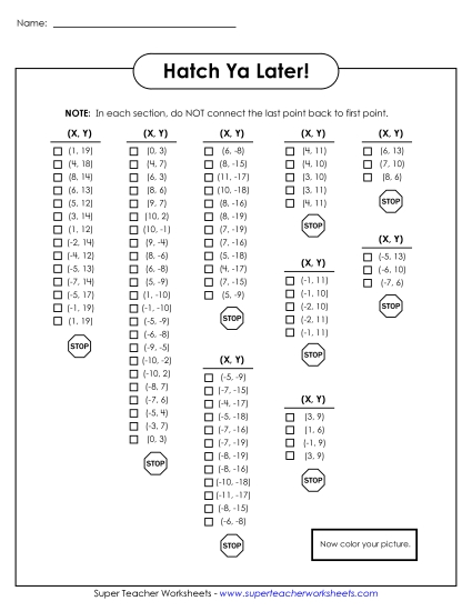 Positive & Negative Numbers: Advanced - Mystery Graph - Chick Hatching