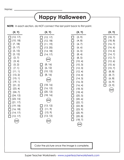Mystery Graph Pictures - Mystery Graph - Jack-o-Lantern 2  (Intermediate)