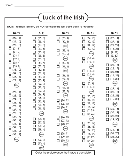30x40 Grid: Intermediate - Mystery Graph - Leprechaun (Advanced)