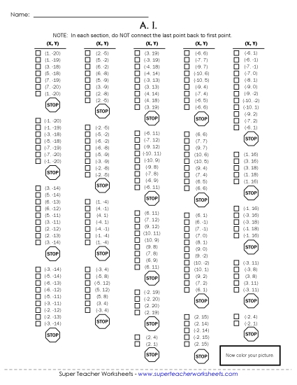 Positive & Negative Numbers: Advanced - Mystery Graph - Robot Positive & Negative Numbers: Advanced - Mystery Graph - Robot