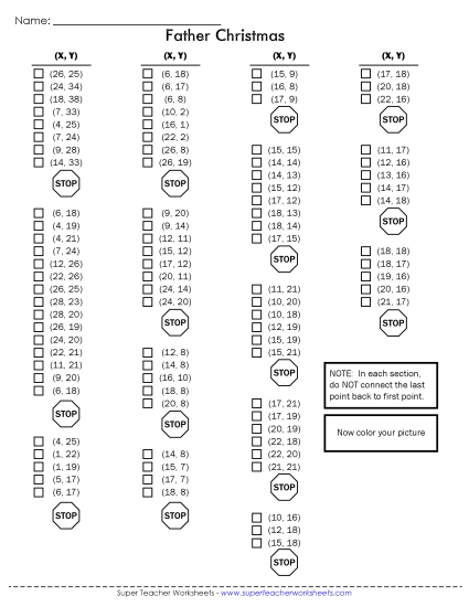 Graphing - Mystery Graph: Santa Coordinate Grid Picture