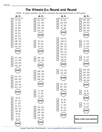 30x40 Grid: Intermediate - Mystery Graph - School Bus 30x40 Grid: Intermediate - Mystery Graph - School Bus