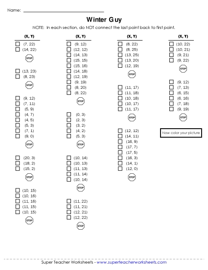 20x25 Grid: Basic - Mystery Graph - Snowman