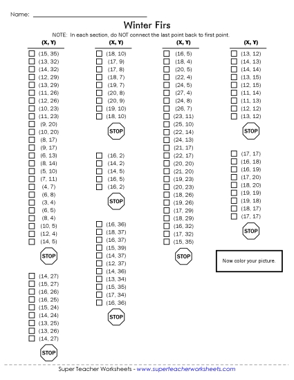 Graphing - Mystery Graph: Tree Coordinate Grid Picture