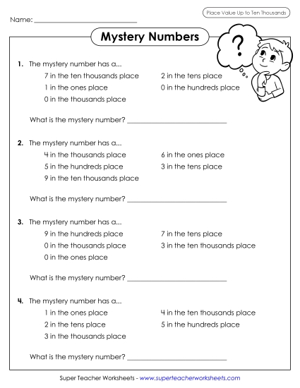 Place Value - Mystery Numbers (5-Digit)