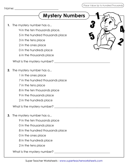 Place Value - Mystery Numbers Place Value - Mystery Numbers