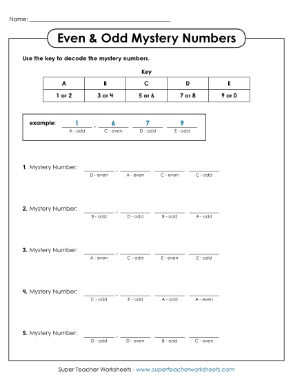 Mystery Odd-Even Number Puzzle