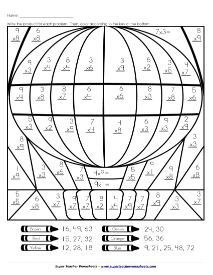 Mystery Pictures - Mystery Picture: Hot Air Balloon (0-9) Mystery Pictures - Mystery Picture: Hot Air Balloon (0-9)