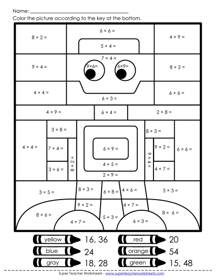Mystery Pictures - Mystery Picture: Robot (0-9) Mystery Pictures - Mystery Picture: Robot (0-9)