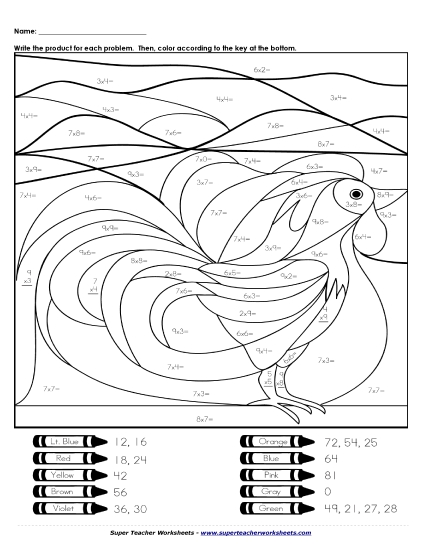 Mystery Pictures - Mystery Picture: Rooster (0-9) Mystery Pictures - Mystery Picture: Rooster (0-9)
