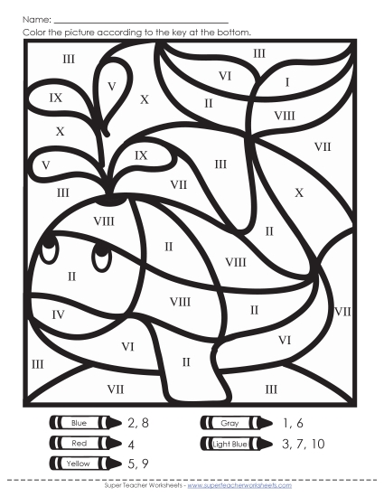 Basic (I through X) - Mystery Picture: Whale Basic (I through X) - Mystery Picture: Whale