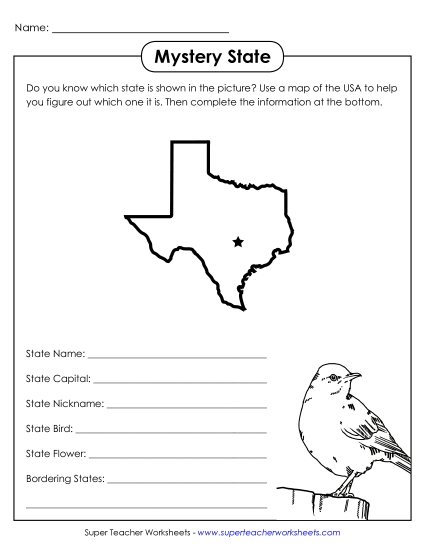 Mystery State Activities - Mystery State: Texas