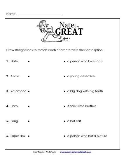 Nate the Great: Character Match Nate the Great: Character Match