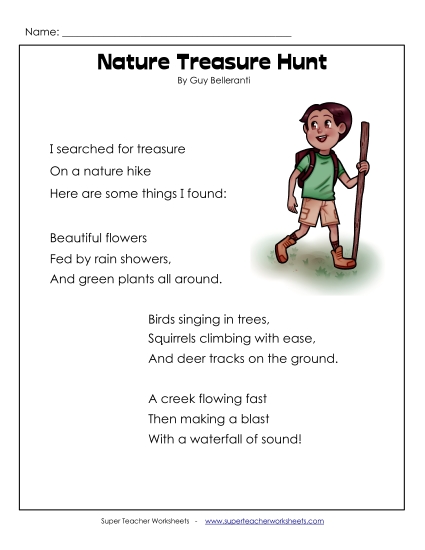Poems - Nature Treasure Hunt (Poem) Poems - Nature Treasure Hunt (Poem)