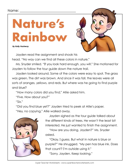 Reading Comprehension - Nature's Rainbow (Fiction)