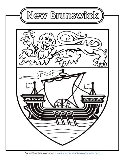 Flag and Coat of Arms - N.B. Escutcheon (Black & White)