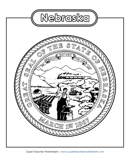 Flags & Seals - Nebraska State Seal (Black & White)