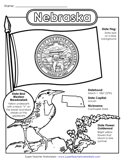 Symbols - Nebraska State Symbols Coloring Page