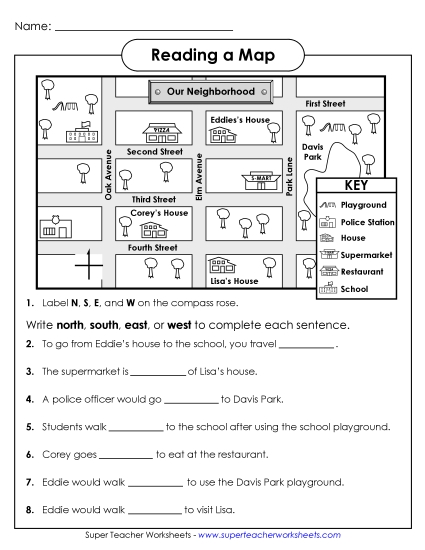 Basic Map Skills - Neighborhood Map Basic Map Skills - Neighborhood Map