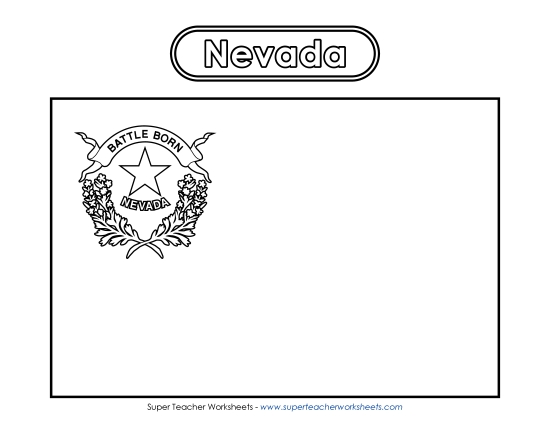 Flags & Seals - Nevada Flag Coloring Page