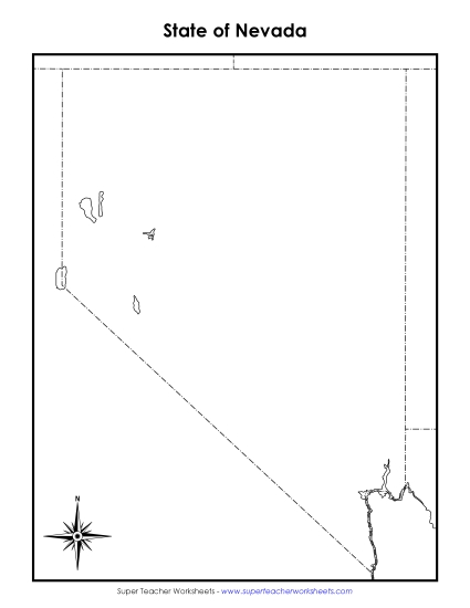 Nevada Map Blank Printable State maps - Nevada Map Blank Printable Worksheet 25443 001