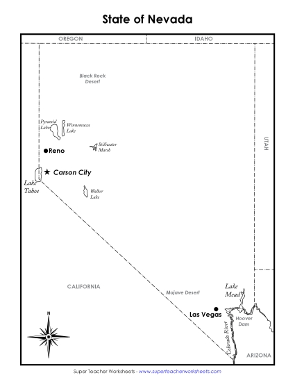 Nevada - Nevada Map (Labeled)