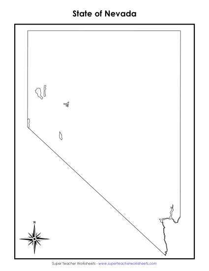 Nevada - Nevada Map (No Bordering States)