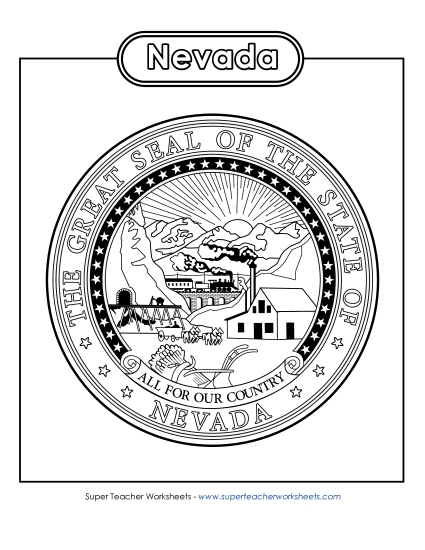 Flags & Seals - Nevada State Seal (Black & White)