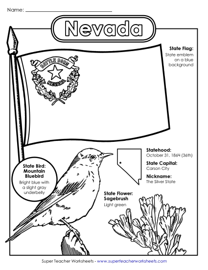 Symbols - Nevada State Symbols Coloring Page Symbols - Nevada State Symbols Coloring Page