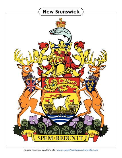 Flag and Coat of Arms - New Brunswick Coat of Arms (Colour)