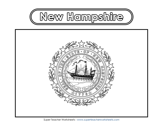 Flags & Seals - New Hampshire Flag Coloring Page