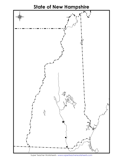 New Hampshire - New Hampshire Map (Blank Cities) New Hampshire - New Hampshire Map (Blank Cities)