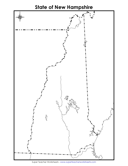 New Hampshire Map Blank Printable - New Hampshire Map Blank Printable Worksheet 48146 001