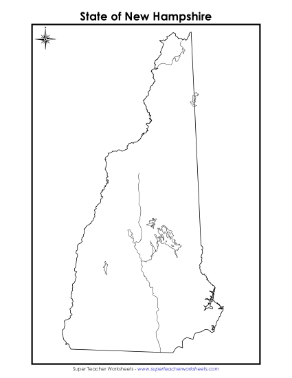 New Hampshire - New Hampshire Map (No Bordering States) New Hampshire - New Hampshire Map (No Bordering States)