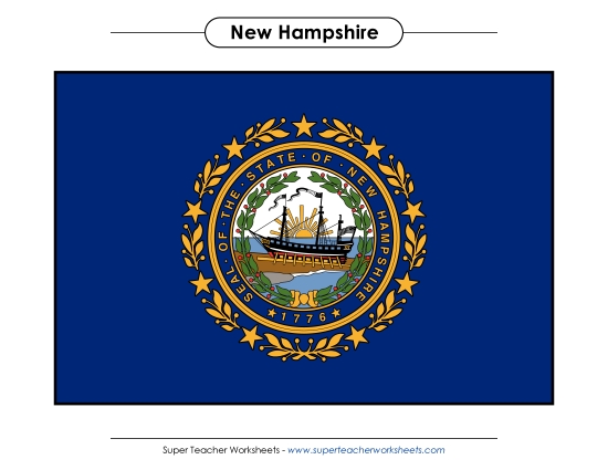 Flags & Seals - New Hampshire State Flag (Full-Color Version)