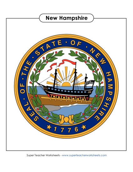 Flags & Seals - New Hampshire State Seal (Full-Color Version)