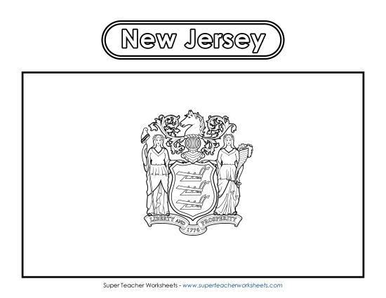 Flags & Seals - New Jersey Flag Coloring Page