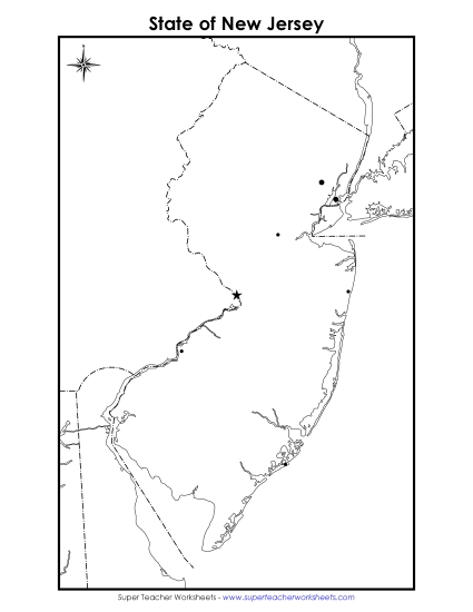 New Jersey - New Jersey Map (Blank Cities) New Jersey - New Jersey Map (Blank Cities)