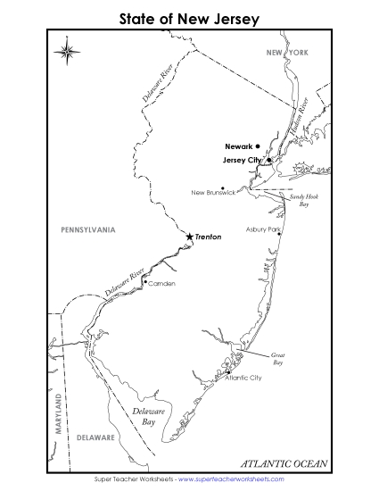 New Jersey - New Jersey Map (Labeled) New Jersey - New Jersey Map (Labeled)