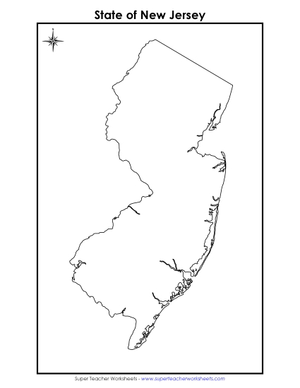 Maps - New Jersey State Map (No Bordering States) Maps - New Jersey State Map (No Bordering States)