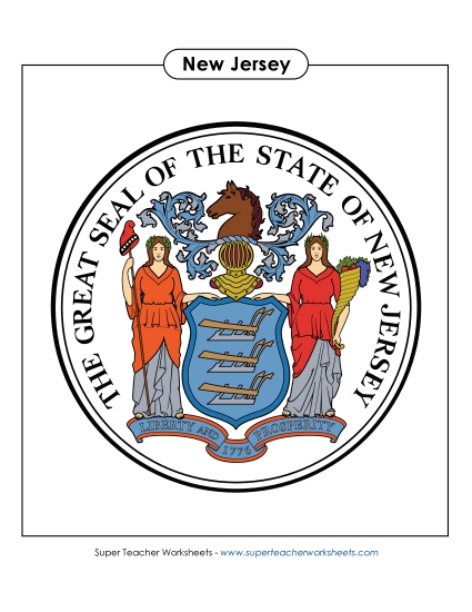 Flags & Seals - New Jersey State Seal (Full-Color Version)