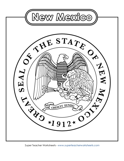Flags & Seals - New Mexico State Seal (Black & White)
