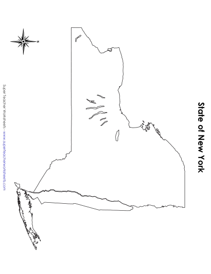 New York Map No Bordering States - New York Map No Bordering States Printable Worksheet 48161 001 