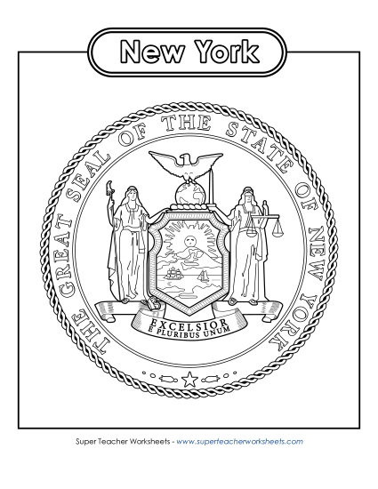 Flags & Seals - New York State Seal (Black & White)
