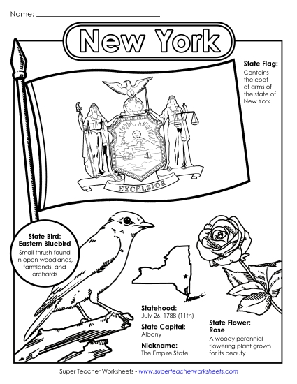 Symbols - New York State Symbols Coloring Page