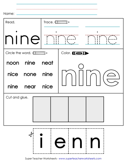 Individual Sight Words - Nine (Sight Word) Individual Sight Words - Nine (Sight Word)